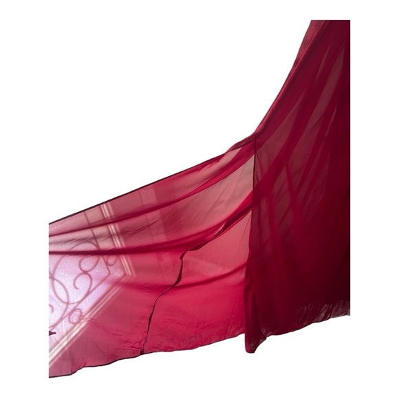 Sleeveless Draped Chiffon Maxi Dress Front Slit STYLE‎ 2894 Dessy Collection NEW - Picture 9 of 15